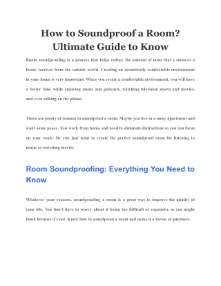 How to Soundproof a Room Ultimate Guide to Know