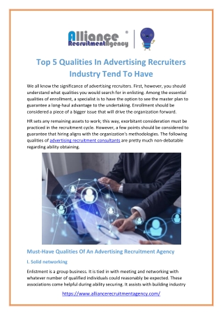 Hire Top Advertising Recruitment Consultants