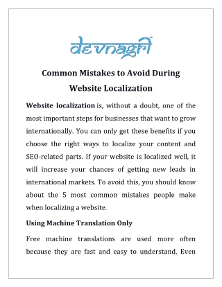 Common Mistakes to Avoid During Website Localization