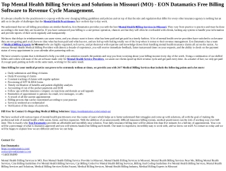 Top Mental Health Billing Services and Solutions in Missouri (MO) -