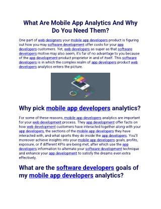 What Are Mobile App Analytics And Why Do You Need Them
