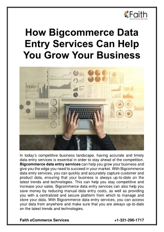 How Bigcommerce Data Entry Services Can Help You Grow Your Busines