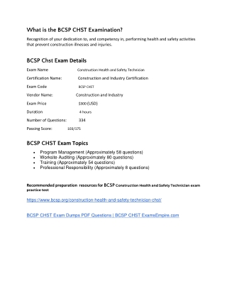 BCSP CHST Exam