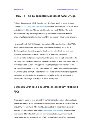 Key To The Successful Design of ADC Drugs