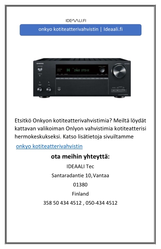 onkyo kotiteatterivahvistin | Ideaali.fi