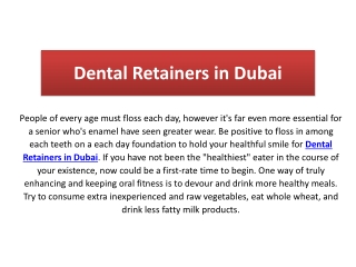 Dental Retainers in Abu Dhabi