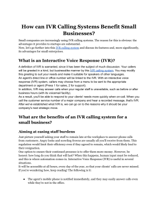 How can IVR calling systems benefit small businesses_.docx