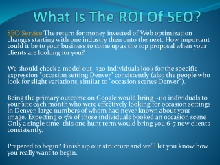 What Is The ROI Of SEO