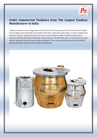 Tandoor manufacturer in Mumbai