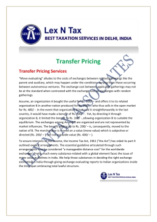 Transfer Pricing