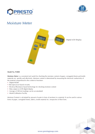 Get the best quality Digital moisture meter  for the packaging industry