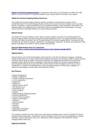 Global Pre-Clinical Imaging Market business, demand and growth, forecast 2026