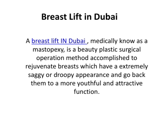 Breast Lift in Dubai