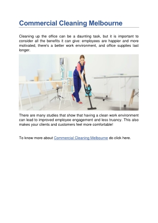 Commercial Cleaning Melbourne
