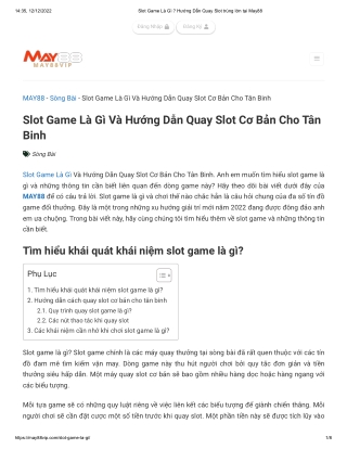 Slot Game Là Gì _ Hướng Dẫn Quay Slot trúng lớn tại May88