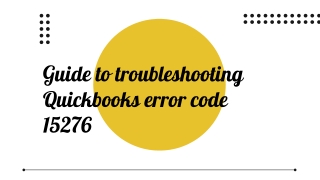 Guide to troubleshooting Quickbooks error code 15276