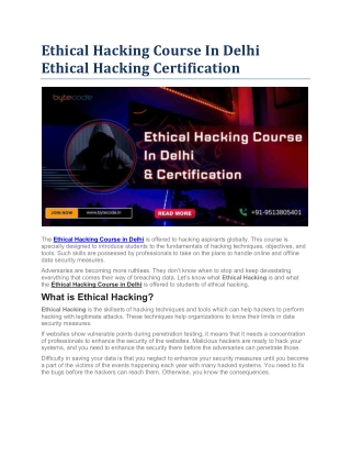 Ethical Hacking Course In Delhi