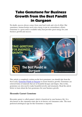 Take Gemstone for Business Growth from the Best Pandit in Gurgaon (1)