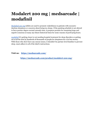 Modalert 200 mg _ medsarcade _ modafinil