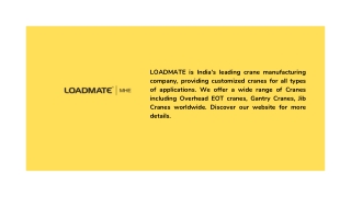 Goliath Crane Manufacturers | Loadmate.in