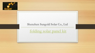 Folding Solar Panel Kit | Sungoldsolar.us