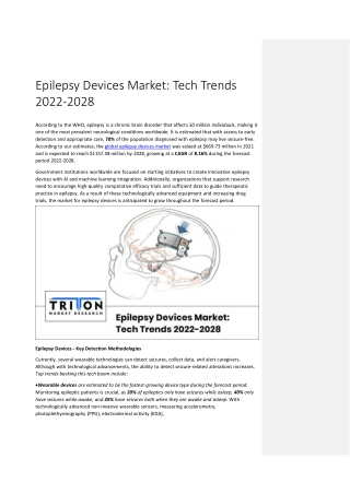 Epilepsy Devices Market: Tech Trends 2022-2028