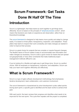 Scrum Framework_ Get Tasks Done IN Half Of The Time