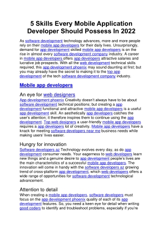 5 Skills Every Mobile Application Developer Should Possess In 2022 (1)