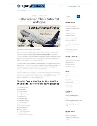 Lufthansa Airport Office in Dallas/ Fort Worth, USA