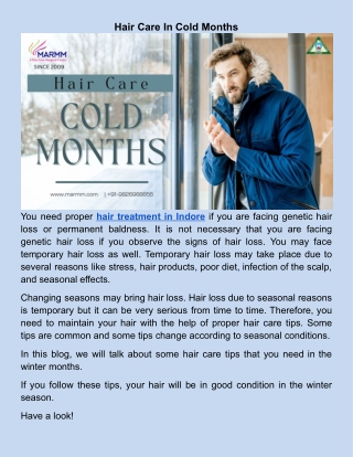 Hair Care In Cold Months
