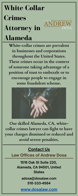 White Collar Crimes Attorney in Alameda