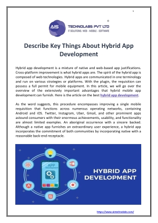 Describe Key Things About Hybrid App Development