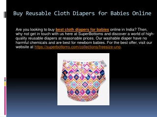 Buy Reusable Cloth Diapers for Babies Online