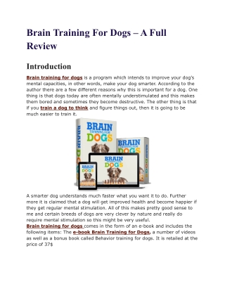 Brain Training For Dogs – A Full Review