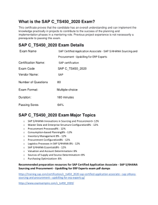 SAP C_TS450_2020 Exam