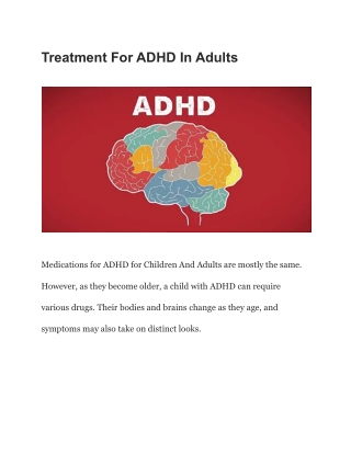 Treatment For ADHD In Adults pdf