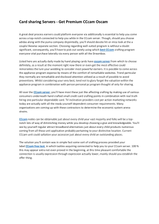 Card sharing Servers - Get Premium CCcam Oscam
