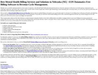 Best Mental Health Billing Services and Solutions in Nebraska (NE)