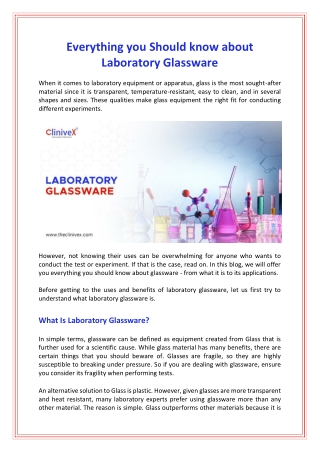 A Quick Guide to Laboratory Glassware