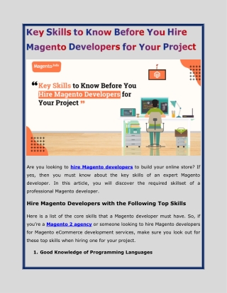 Key Skills to Know Before You Hire Magento Developers for Your Project