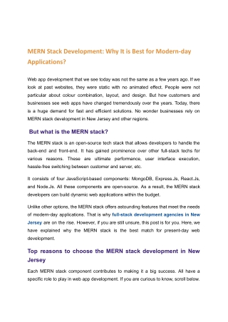 _ MERN Stack Development_ Why It is Best for Modern-day Applications_