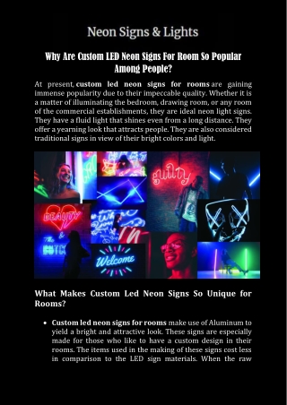 Beautify Your Room With Custom Neon Signs Lights Online | Neon Signs & Lights