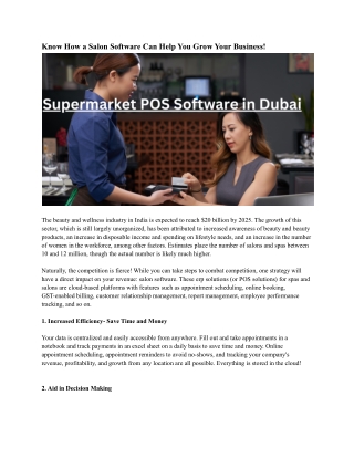 Supermarket POS Software in Dubai
