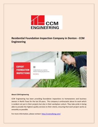 Residential Foundation Inspection Company in Dallas - CCM Engineering