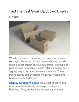 Find The Best Small Cardboard Display Boxes