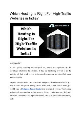 Which Hosting Is Right For High-Traffic Websites in India_