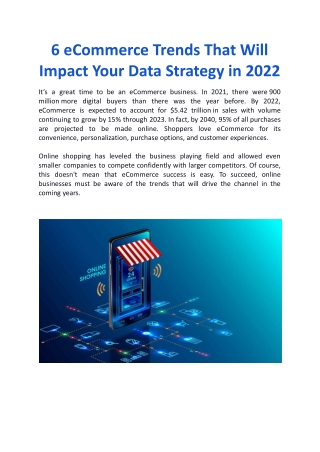 6 eCommerce Trends That Will Have a Direct Impact on Your Data Strategy in 2022