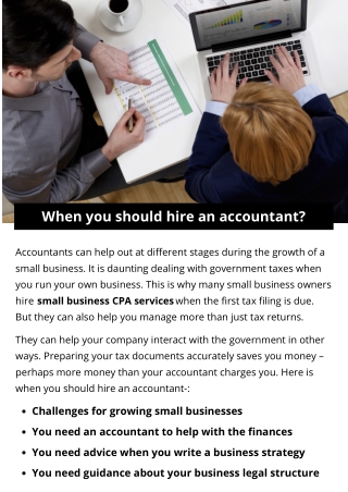 When you should hire an accountant?