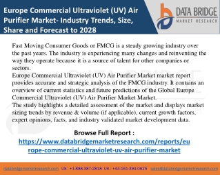 Europe Commercial UV Air Purifier Market -FMCG