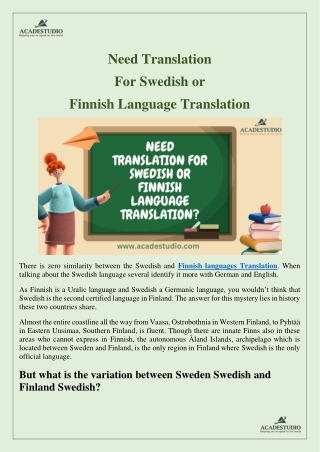 Need Translation For Swedish or Finnish Language